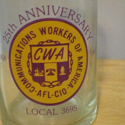 25th Anniversary Communications Workers Glasses