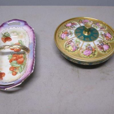 Candy Dish & Round Green Bowl