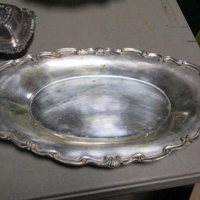 Silver Plated Tray & Warmer With Dish