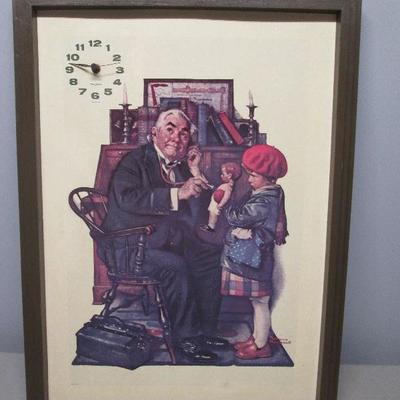 Norman Rockwell 1972 Lithograph Clock