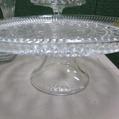 Various Glass Items - Vase - Cake Holder
