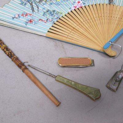 Paper Fan - Nail File - Crochet Hook - Shoehorn