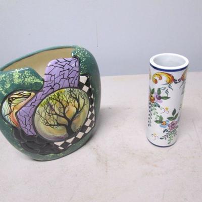 Ceramic Tree Of Life Vase & Porcelain Vase - Portugal