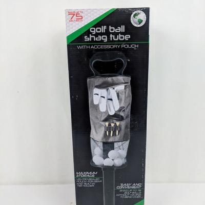 Golf Ball Shag Tube with Accessory Pouch up to 75 Balls - New