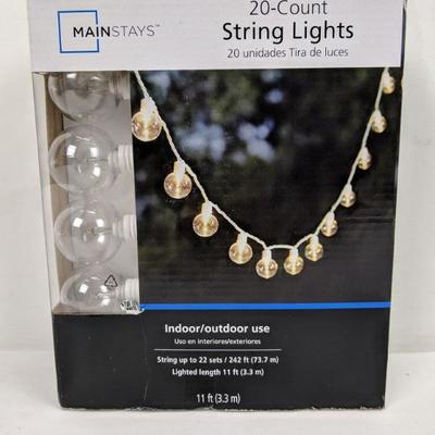 Mainstays 20-Count String Lights 242 Ft - New Open Box