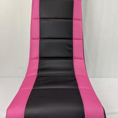 Black/Pink Leather Banana Chair - New
