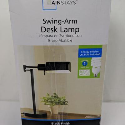 Mainstays Swing Arm Desk Lamp Black Finish - New