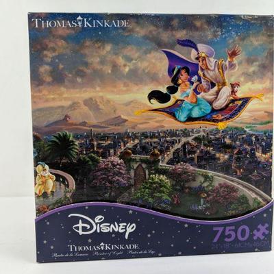 Disney Thomas Kinkade Disney Aladdin 750 Pcs Puzzle - New, Opened