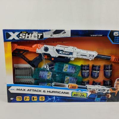 Nerf X - Shot Max Attack & Hurricane - New, Damaged Box