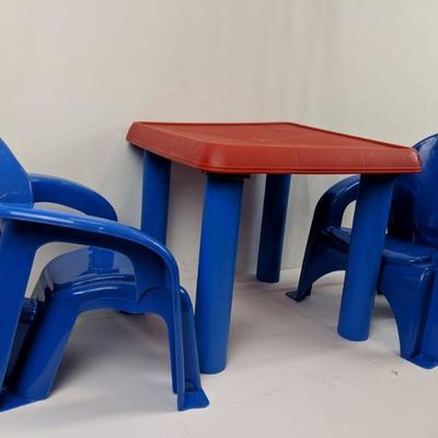 Blue/Red Childrens Table & Chair Set - New, Box Opened