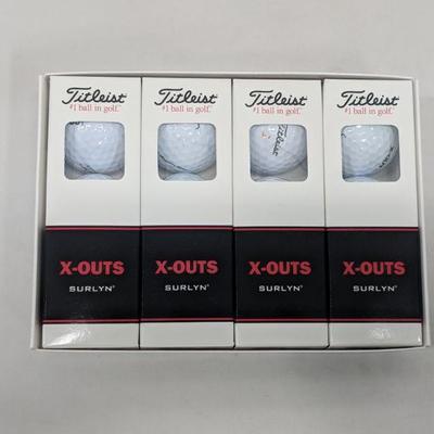 Titleist X-Outs One Dozen Surlyn Covered Golf Balls - New