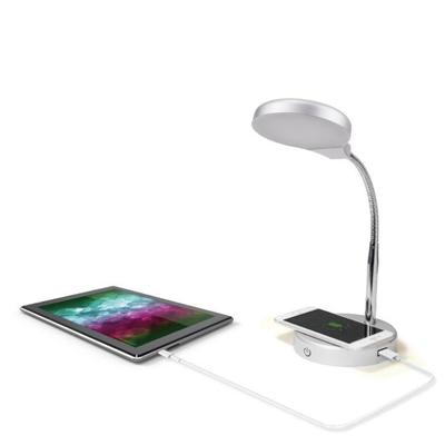 Mainstays LED Desk Lamp with Qi Wireless Charging and USB Port Blue - New