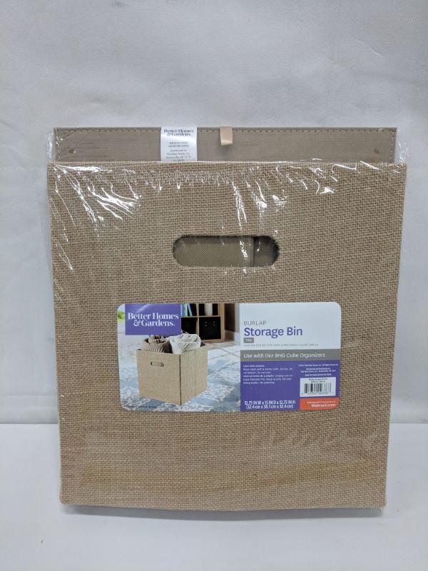Better Homes & Gardens Burlap Storage Bin Tan New