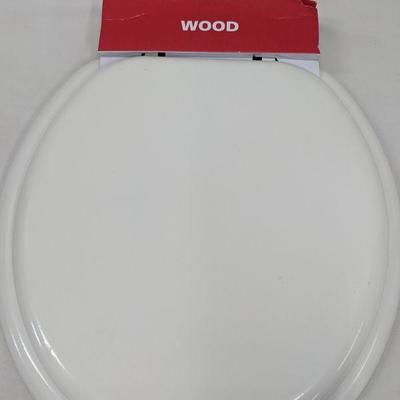 Wood Toilet Seat White - New