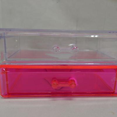 Pink/Clear Small Drawers Set of 2 - New