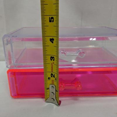 Pink/Clear Small Drawers Set of 2 - New
