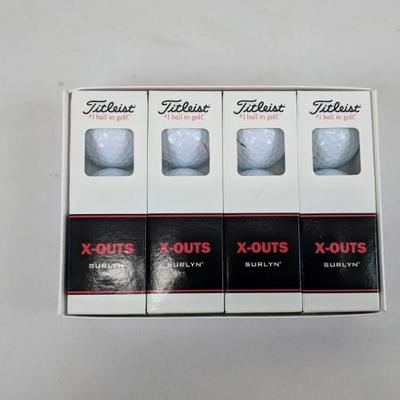 Titleist X-Outs One Dozen Surlyn Covered Golf Balls - New