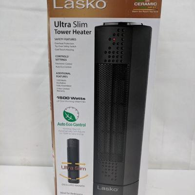 Lasko Ultra Slim Tower Heater - New 