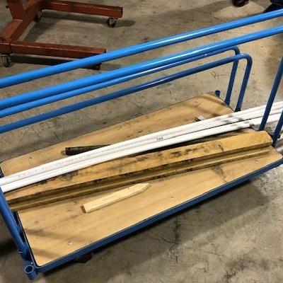 Blue Steel Cart with PVC Tubing