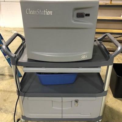 SRS Cleaning Station & Accessories w/Rubbermaid utility cart