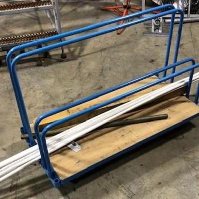 Blue Steel Cart with PVC Tubing