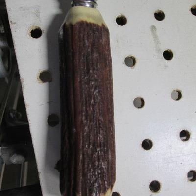 Item 117 -  Hoffritz England Carving Knife and Serving Fork Set Stag Handle 