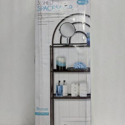 Home Collections Bronze 3 Shelf Spacesaver, 23in x 9.75in x 67 in - New Open Box