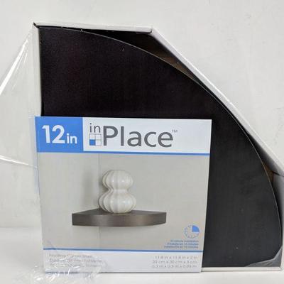 InPlace 12in Floating Corner Shelf - New