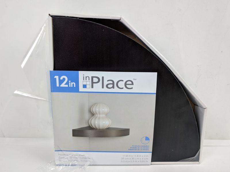 InPlace 12in Floating Corner Shelf New