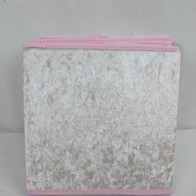 Light Pink Velvet Storage Bins, Set of 4 - New