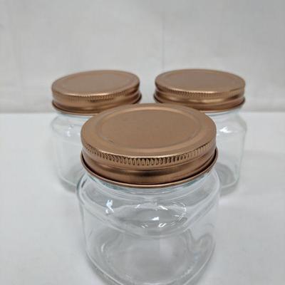 Set of 3 Clear/Bronze Glass Small Containers - New