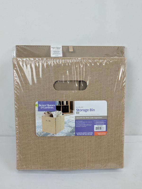 Better Homes & Gardens Burlap Storage Bin Tan New