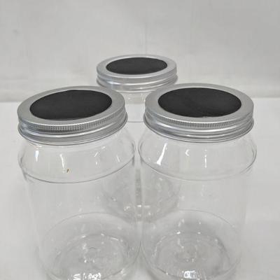 Plastic Mason Jar Set of 3 - New