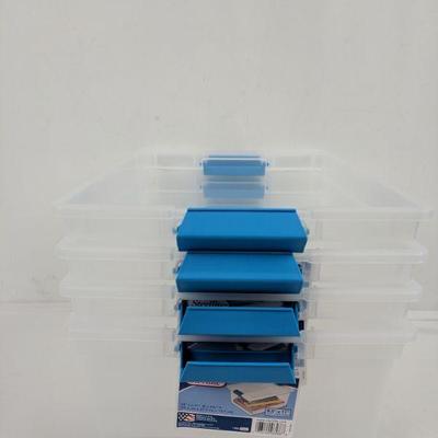 Pack of 4 Clear Sterilite Bins, 14in x 11in x 6.25in - New