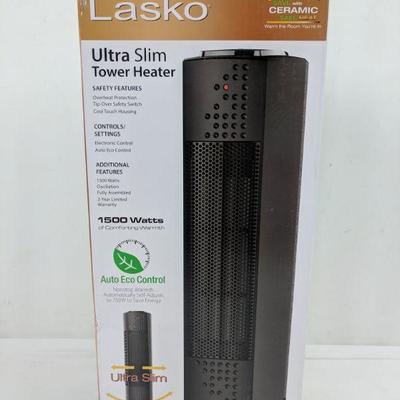 Lasko Ultra Slim Tower Heater 1500 Watts- New