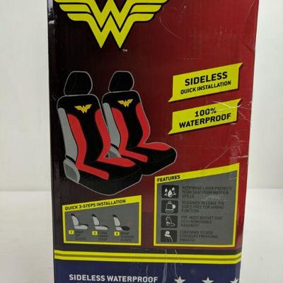 Wonder Woman Sideless Waterproof Front Car Seat Covers - New