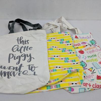 Tote Bags, Set of 3 - New