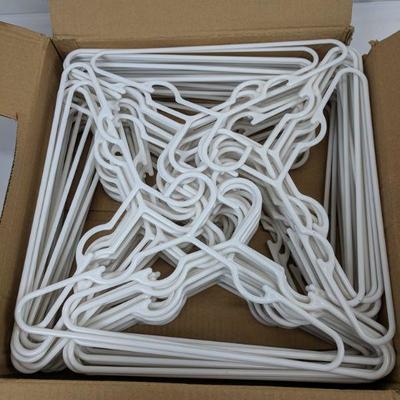 Small White Plastic Hangers 100 ct - New