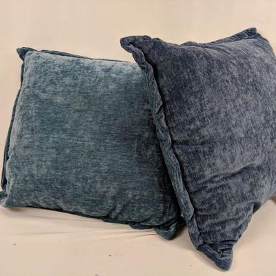 Navy/Teal Reversible Pillow, Chenille, Set of 2 22