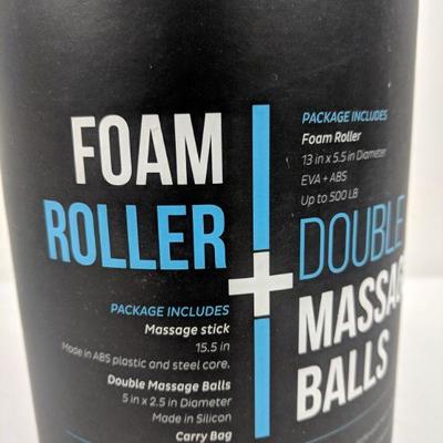 Safe North Foam Roller + Double Massage Balls - New