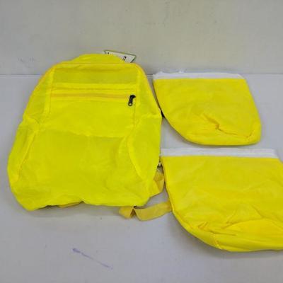 Yellow Nylon Backpack + 2 Cooler Packs - New