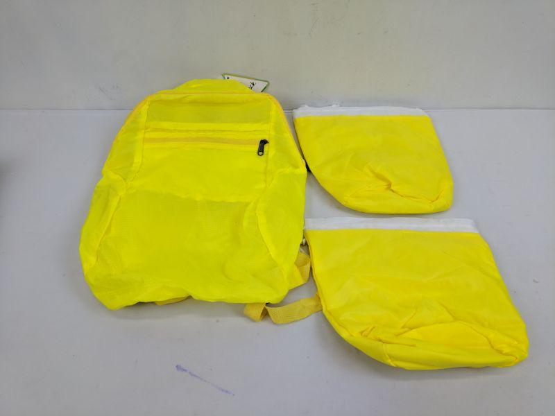 Yellow Nylon Backpack + 2 Cooler Packs New