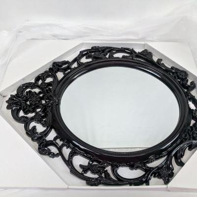 Black Baroque Mirror - New, Opened Box