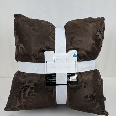 Brown Mainstays Decorative Pillows, Set of 2 - New