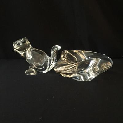 Lot 6 - St Louis Signed Crystal Bowl and Squirrel 