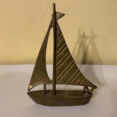 Brass Sailboat Figurine