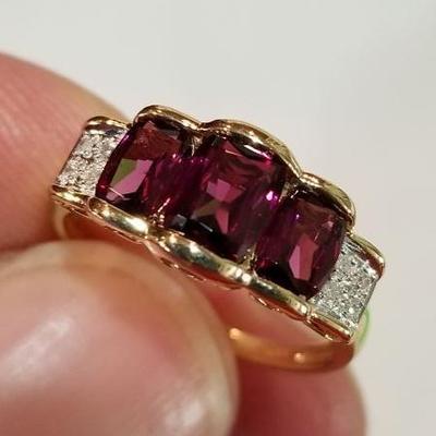 14k Rhodalite Garnet Bold Ring. Inv # 13