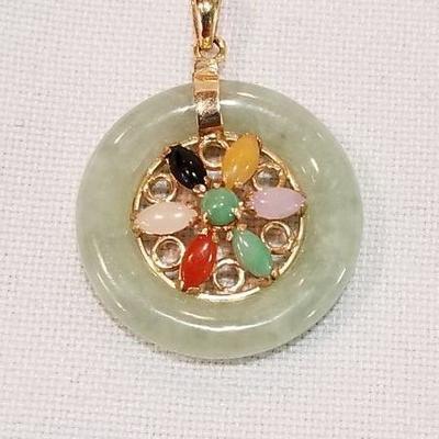 14k Gemstone pendant