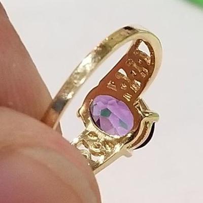 14k Amethyst and diamond ring. Inv# 3