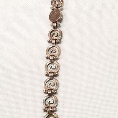 Sterling and lapis bracelet.